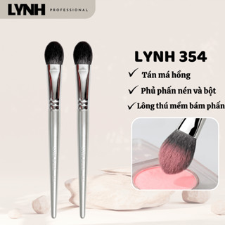  Cọ Phủ Phấn Và Má Hồng LYNH 354 Lông Thú Mềm Mịn Bám Phấn cán bạc kim loại cao cấp 