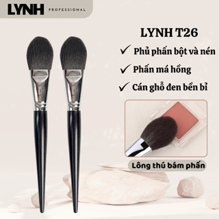  Cọ phấn má hồng và phủ phấn lông thú mềm mịn LYNH PRO T26 cán ghỗ đen cao cấp 