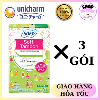  Băng vệ sinh SOFY TAMPON - gói 9 ống - combo 3 gói 