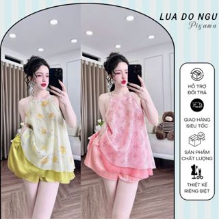 Đồ Ngủ 2 Dây Sexy Bigsize Dễ Thương , Đồ Ngủ Nu Lụa Latin Phối Voan Tơ Cao Cấp Mềm Mại Xinh Xắn 2 lớp < 70KG