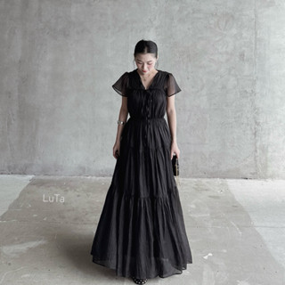  LuTa |  SIÊU SALE 12 12  Váy tơ dún tầng có tay freesize 