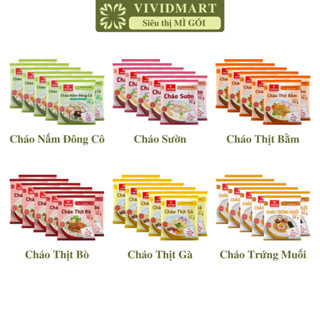   SET10GÓI -VIFON- Cháo Vifon 70g 6 vị: Gà Bằm Nấm Sườn Trứng muối Bò Cháo ăn liền Vifon cháo gói lớn Vifon 70g gói 