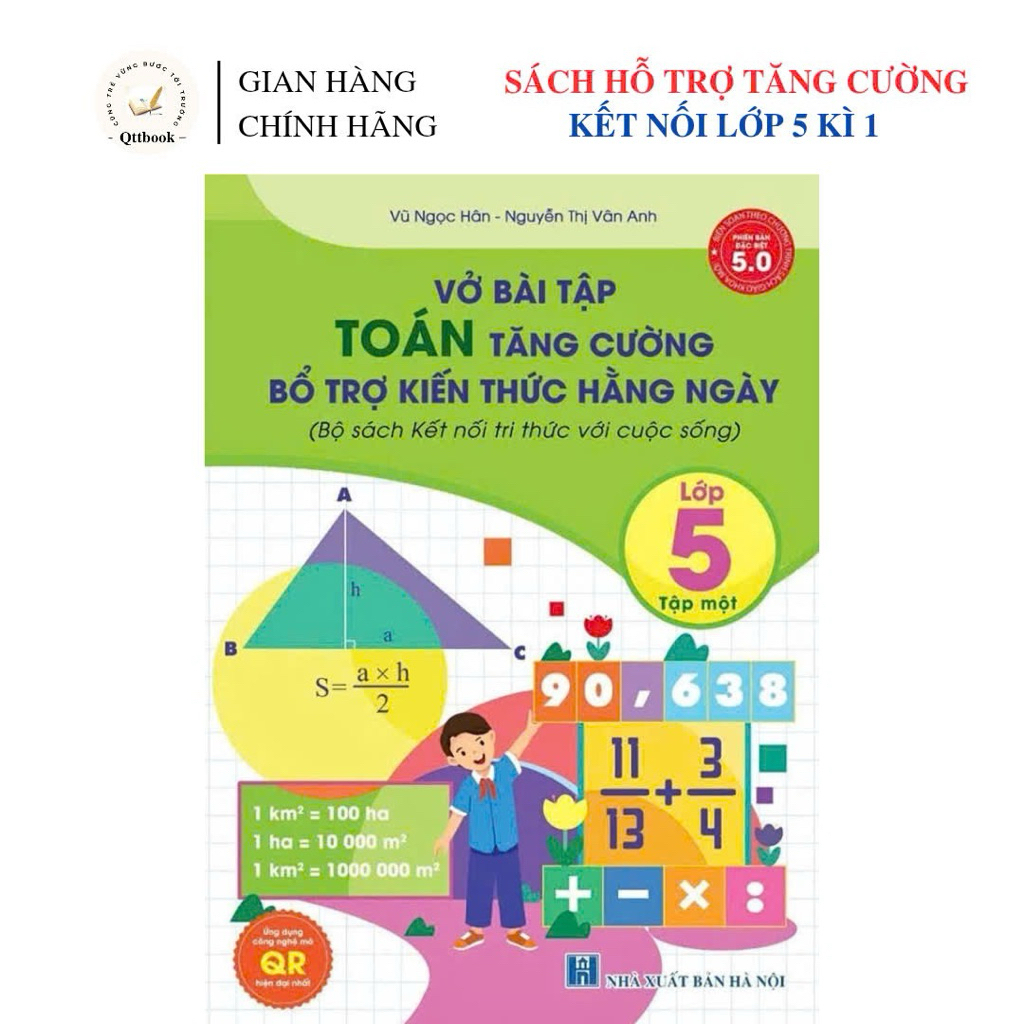 Sách - [ Lớp 5 - học kì 1 - Kết nối tri thức ] - Vở bài tập Toán tăng cường lớp 5 tập 1 Bổ trợ KTHN