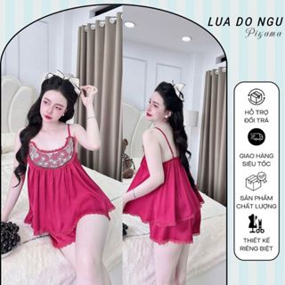 Đồ Ngủ 2 Dây Sexy Dễ Thương , Đồ Ngủ Sexy lụa Latin cao cấp mềm mại xinh xắn < 65KG