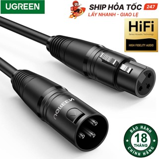 Dây Audio Nối Dài MIC XLR 6mm (Cannon) Ugreen AV130 Đầu XLR Đực Sang XLR Đầu Cái 3 Pin - Chính Hãng