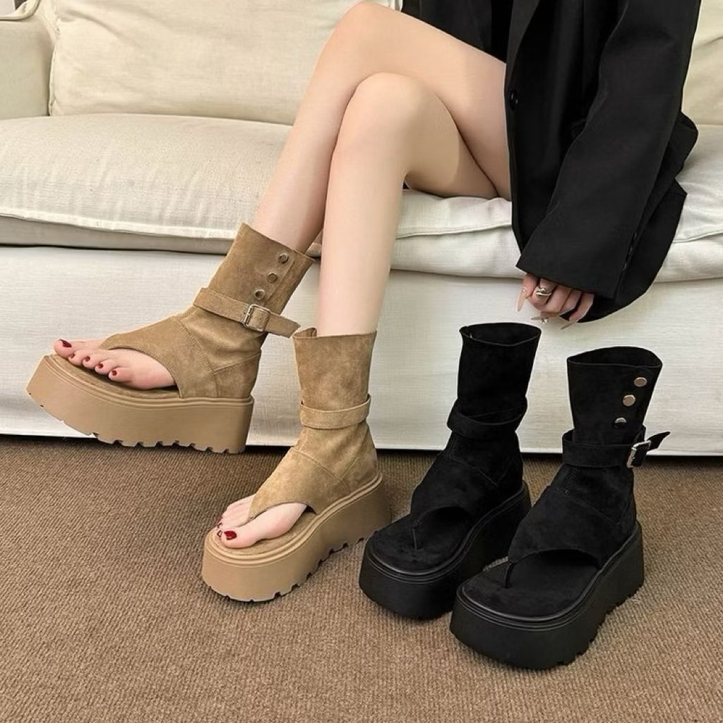 Bốt-boots Kẹp Ngón Đế Cao 5p Hack Dáng Thời Trang Mã 190-1