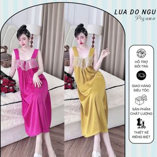 Đầm Ngủ Nữ Bigsize, Váy Ngủ Bigsize lụa Latin cao cấp mềm mại xinh xắn < 90KG