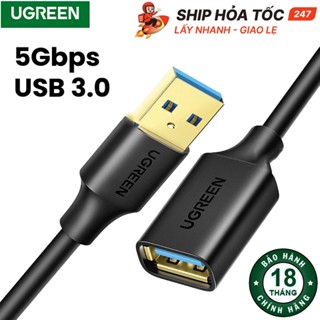 Cáp Nối Dài USB 3.0 UGREEN US129 – Tốc Độ 5Gbps, Đực – Cái, Chính Hãng