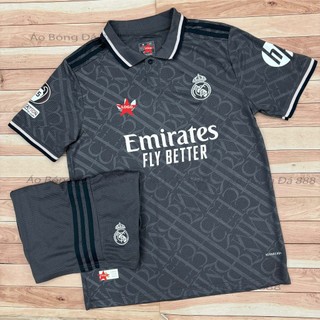  Bộ Quần Áo Bóng Đá CLB Real Sân Khách 24 25 - Vải Polyester Gai Thái Cao Cấp 