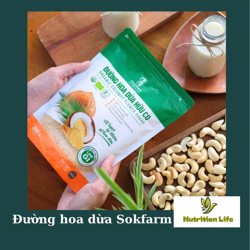 [Sokfarm] Đường hoa dừa hữu cơ Sokfarm-organic coconut sugar.