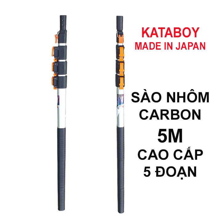sào rút 5m nhôm carbon 5 phân đoạn chịu lực lớn kataboy nhật bản chuyên dụng làm vườn, lắp vệ sinh b