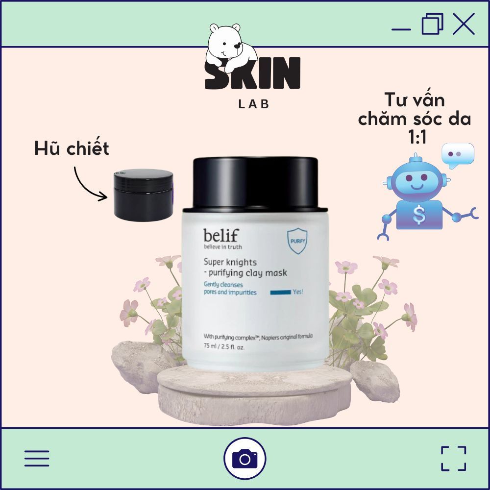 [BELIF]_[CHIẾT 25 GRAM]_Mặt nạ đất sét Belif Super Knights Purifying Clay Mask