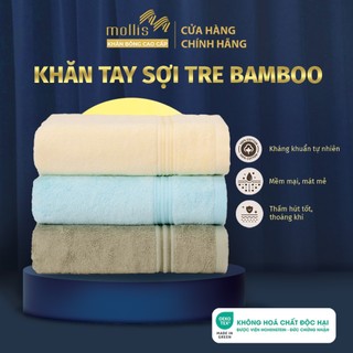 Khăn tay mollis bamboo 28x42cm khăn cao cấp sợi tre mềm mịn thấm hút không ra màu gia đình du lịch khách sạn spa hmt4