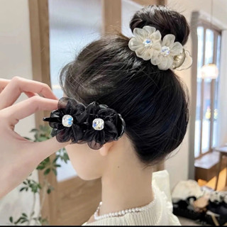  Kẹp Tóc Càng Cua Hoa Đính 2 Đá Lớn LINHBEE Kẹp Tóc Búi Củ Tỏi Phong Cách Hàn Quốc 