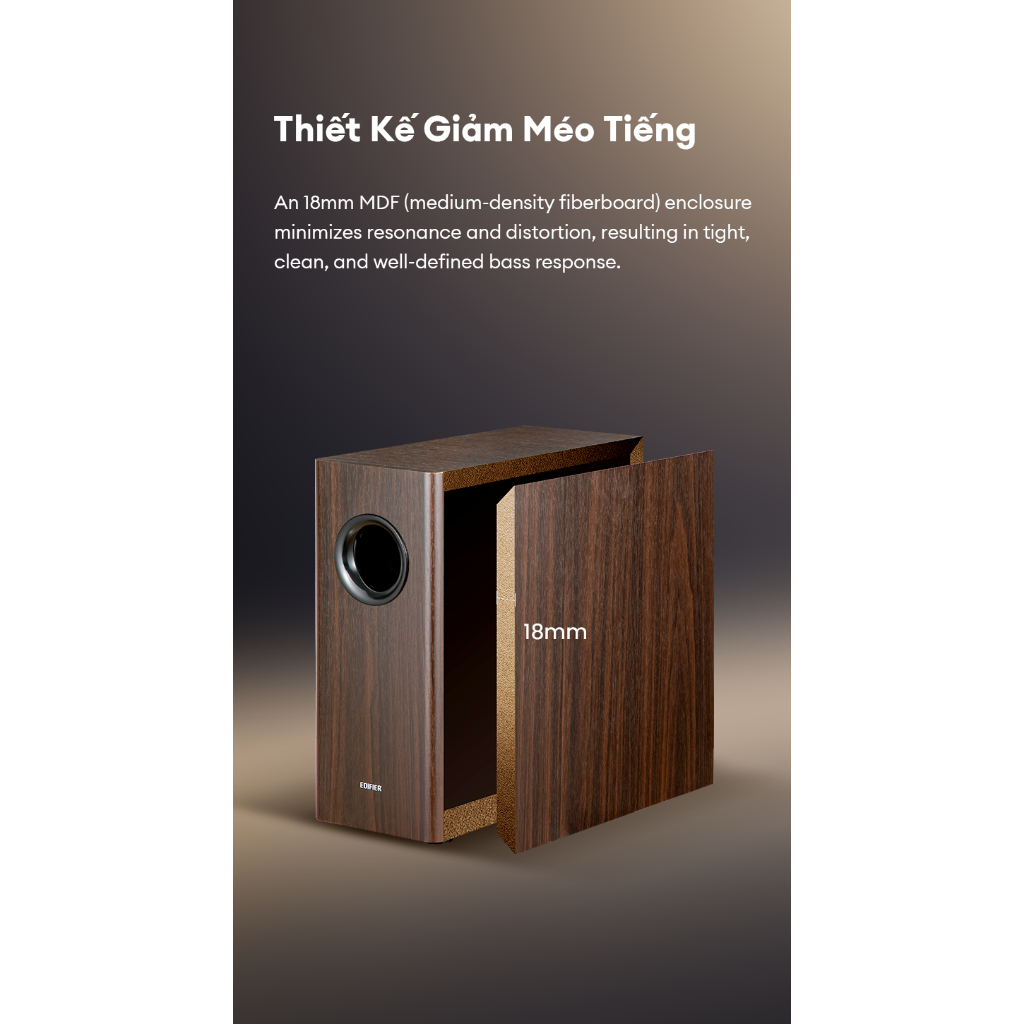 Loa Âm Trầm EDIFIER T5S | Công Suất Cực Đại 70W | Loa Bass 8 Inch | Khuếch Đại Âm Thanh Class D | Bảo Hành 15 Tháng | BigBuy360 - bigbuy360.vn
