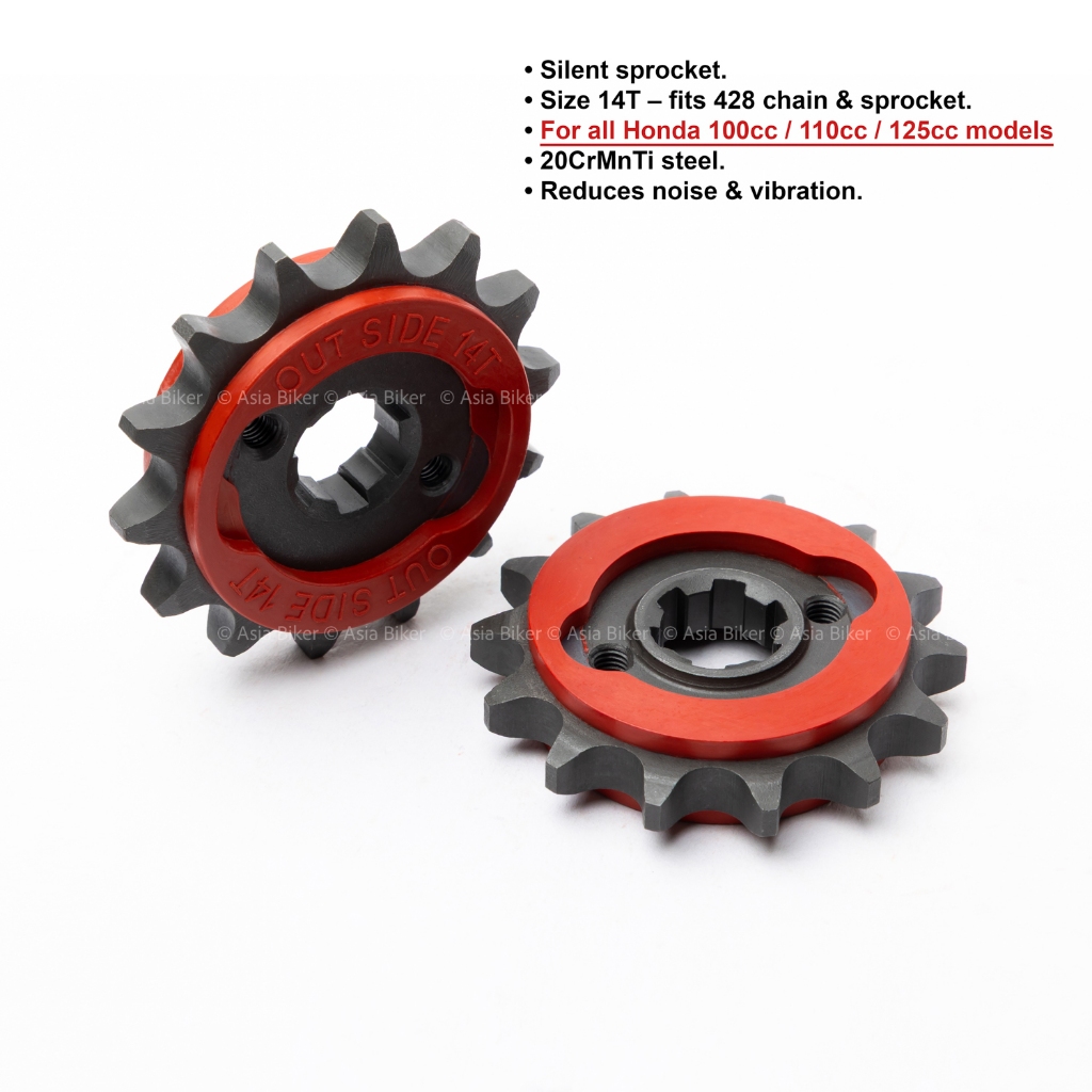 Nhông tải giảm ồn 14T (size 428) – Dùng cho Wave/Dream/Future 100-110-125cc, Honda 67, Cub 125cc, CT