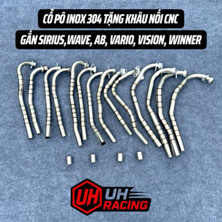   Tặng Khâu Nối 304  Cổ pô Inox 304 chạy tích vân titan size 27-32 gắn Vario AB Vision Exciter Winner ... 