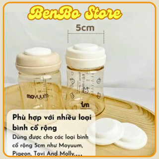  Nắp chặn cho bình sữa Moyuum Pigeon cổ rộng Ouwish Wesser cổ rộng Lansinoh Momma... không kèm bình 