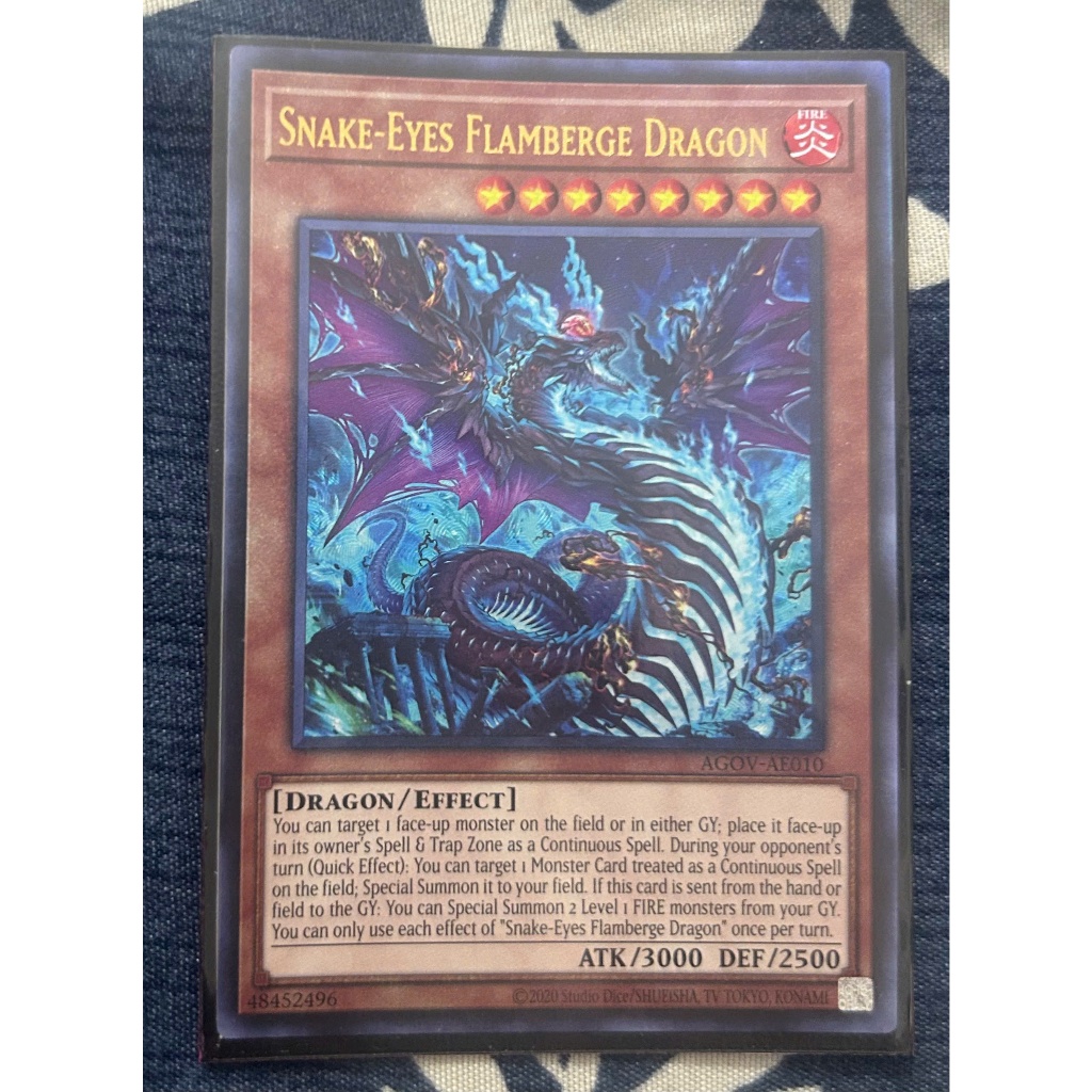 Thẻ bài Yugioh - AGOV-AE010 Snake-Eyes Flamberge Dragon (UL)