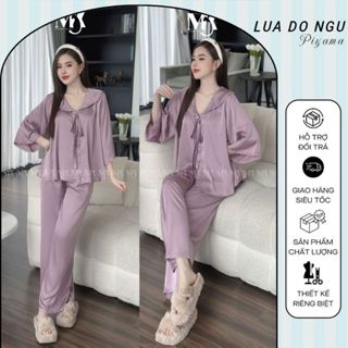 Đồ Ngủ Nữ Dài Bigsize , Đồ Ngủ Sexy Dài  lụa Latin cao cấp mềm mại xinh xắn 3 tay loe dài < 71KG