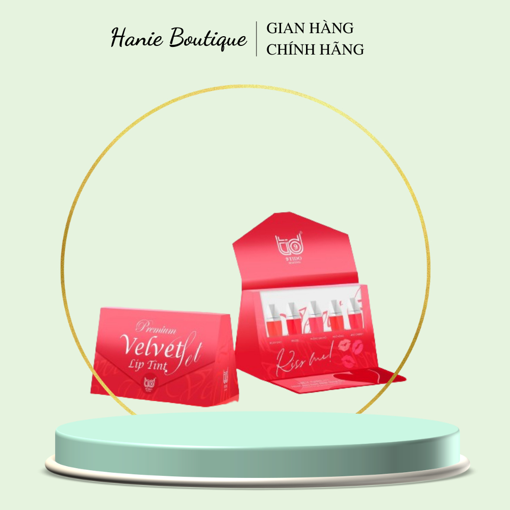 (HÀNG MỚI VỀ) - (Chính hãng 9TIDO BEAUTIFUL) - SET Son 5 Màu 9TIDO PREMIUM VELVET LIP TINT