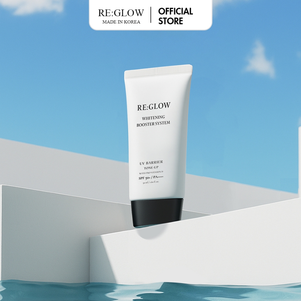   CHÍNH HÃNG  Kem Chống Nắng Dưỡng Trắng Nâng Tone Chống Tia UVA UVB & Ánh Sáng Xanh RE:GLOW 50ML Phiên Bản Nâng Cấp 2025 
