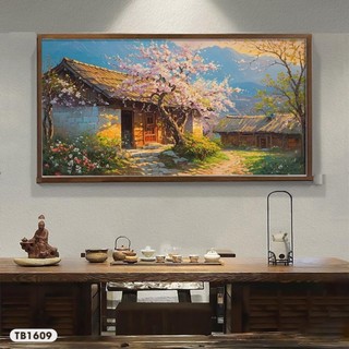  Tranh Phong Cảnh Tây Bắc Size dài 1995_Art Tranh Nghệ Thuật 2 khung Cao Cấp Tặng Kèm Đinh Đa Năng 