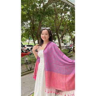  Khăn choàng boho thổ cẩm nữ che nắng du lịch khăn Pasmina quàng cổ sợi dệt 175*70cm- Mã PA001 The Collar Box 