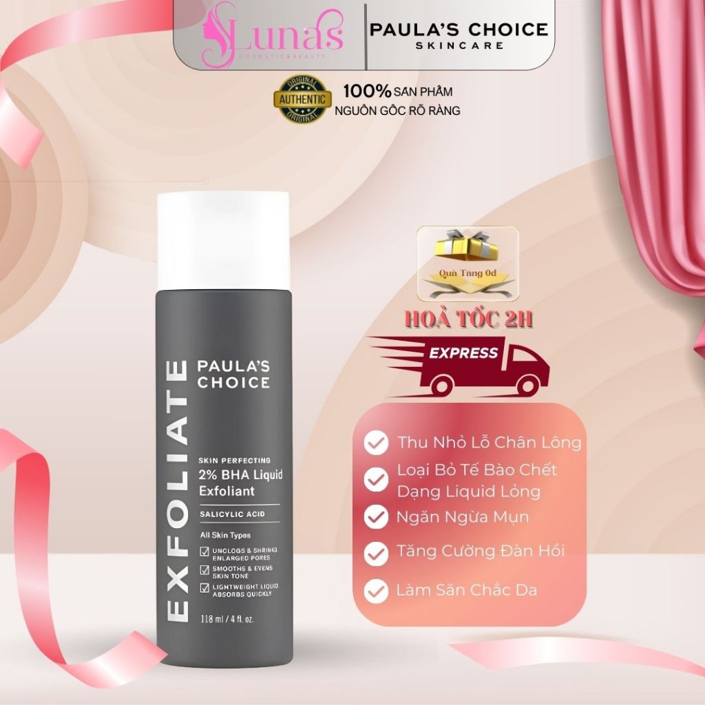 Dung Dịch Tẩy Tế Bào Chết 2% BHA Paula's Choice Skin Perfecting 2% BHA Liquid Exfoliant 30ml

