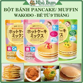 [Date 11/2026] Bột Bánh Pancake Wakodo 100g cho bé từ 9m - Bột Hotcake - Pancakep Muffin