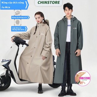 Áo mưa măng tô Nâng Cấp mới Chống Thấm toàn thân che balo đi mưa xe máy cho nam nữ