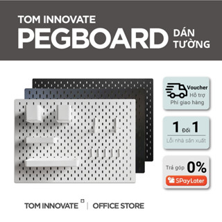 (Dán Tường) Bảng Lỗ Treo Tường Pegboard Bảng Lỗ Dán Tường Không Khoan Kèm Móc Kèm Kệ Ngang Treo Bảng