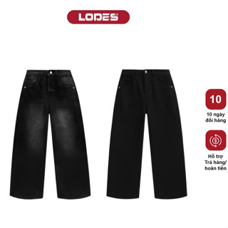 QUẦN JEAN ỐNG SUÔNG Lodes Club nam nữ, Chất Liệu Denim Cao Cấp, Phiên Bản BLACK Collection