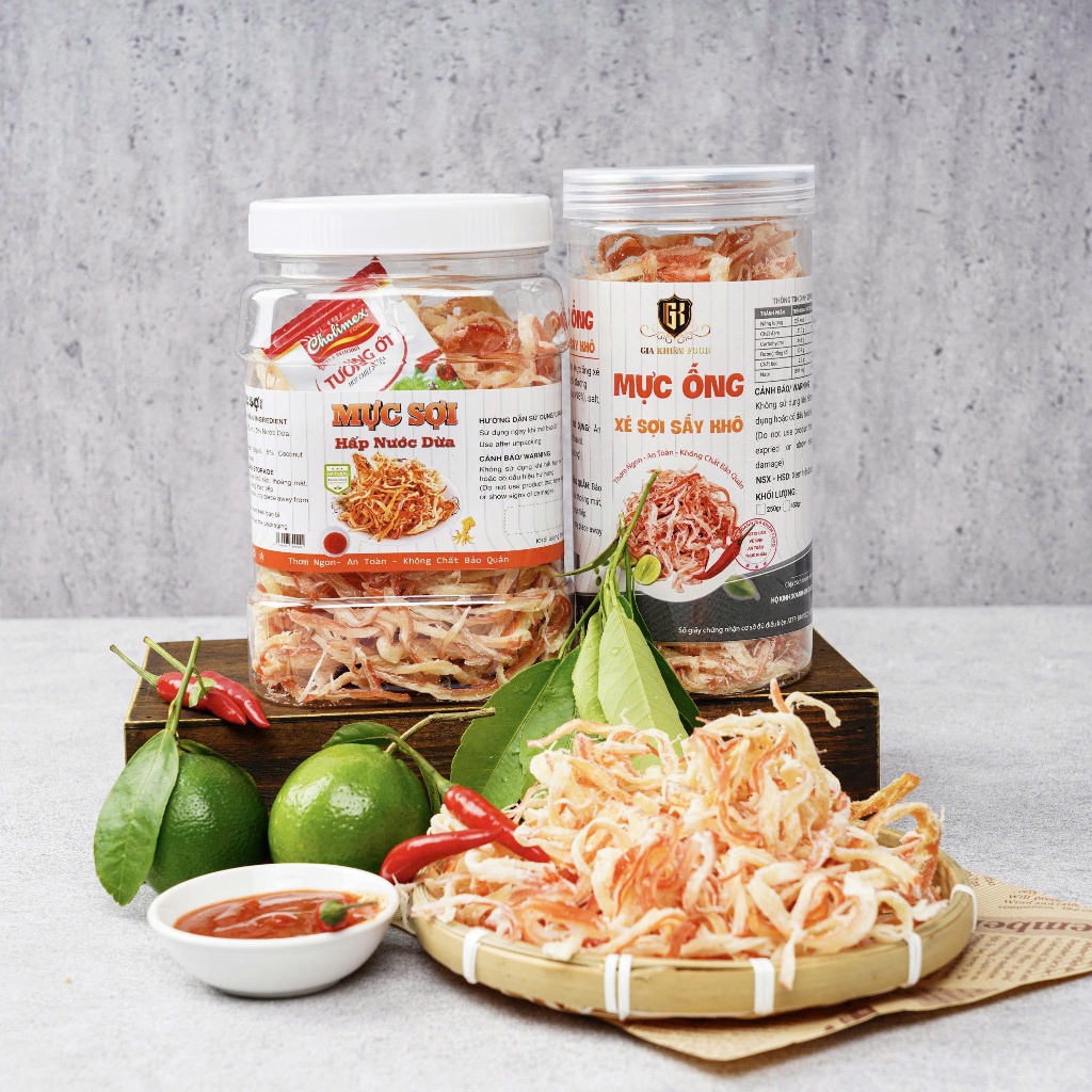 250gram mực xé sợi hấp nước dừa hàng chuẩn loại 1 - Gia Khiêm Food