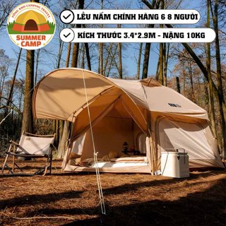 Lều nấm glamping 2 lớp 6 người chính hãng Tanxianzhe siêu hót chống nóng, vải đẹp, bền bỉ