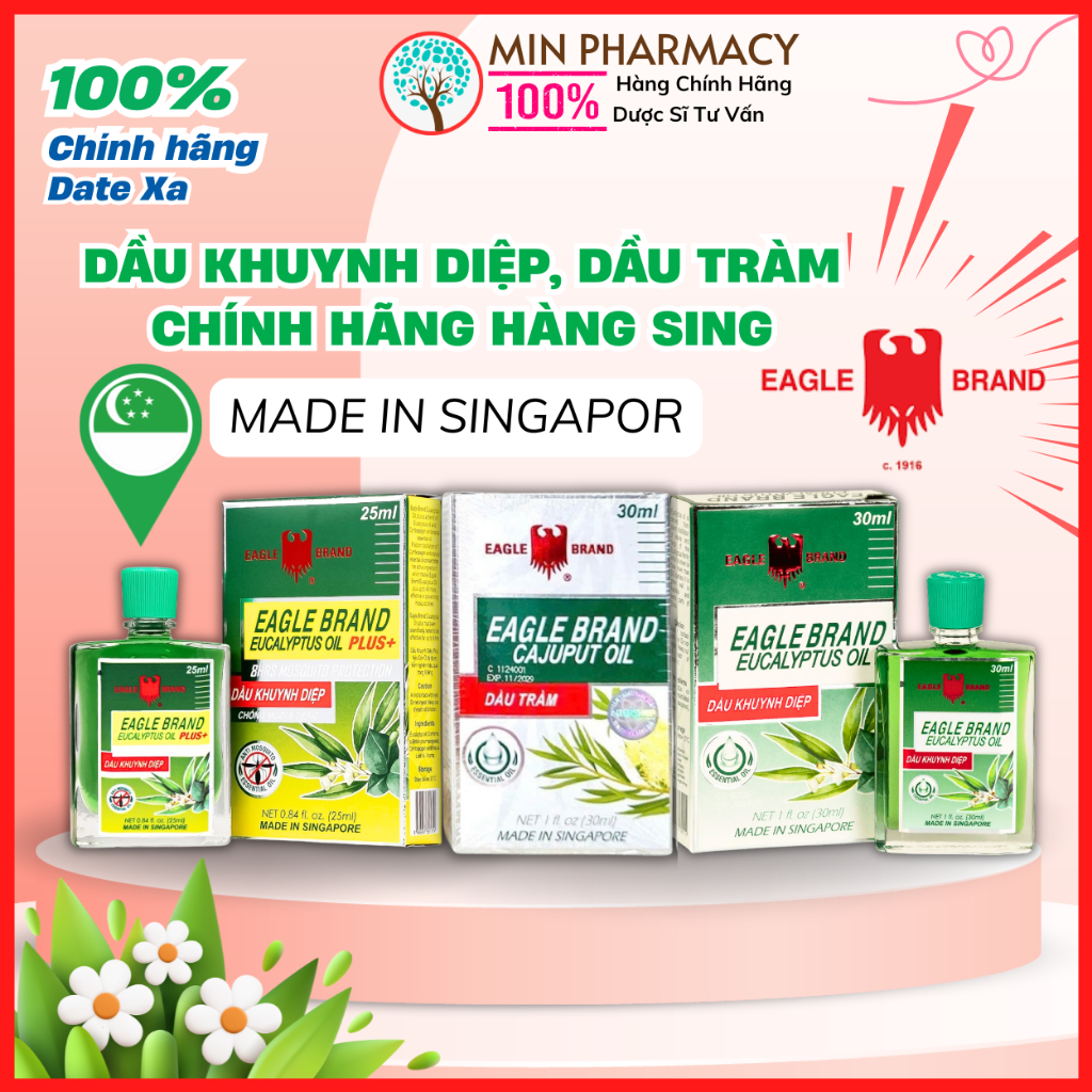 Dầu khuynh diệp, dầu tràm Con Ó Mỹ 2 nắp Eagle Brand Eucalyptus Oil chống muỗi, giữ ấm cho bé