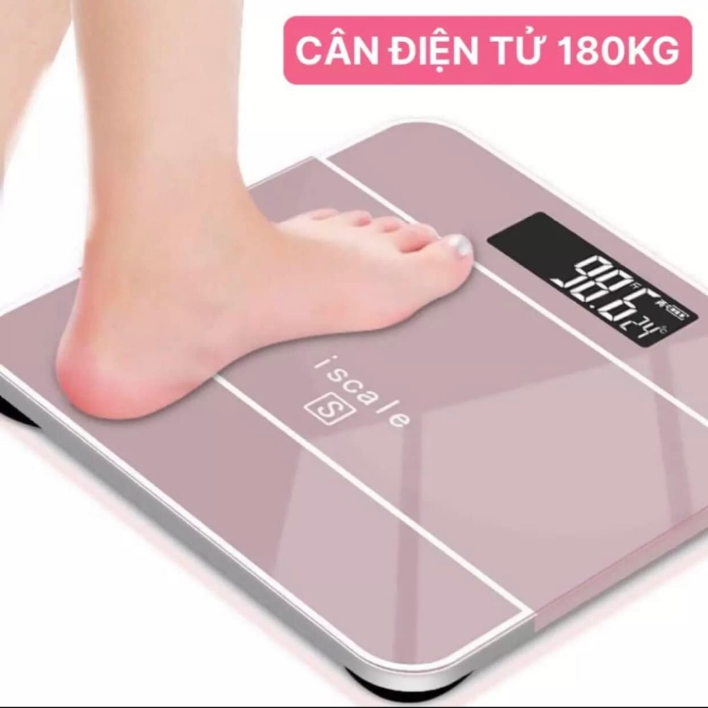 CÂN ĐIỆN TỬ IP CHỊU LỰC TỐT LÊN ĐẾN 180 KG MẶT KÍNH SANG TRỌNG - SIÊU ĐẸP TIỆN LỢI CHO MỌI NHÀ - ĐO CÂN NẶNG VÀ NHIỆT ĐỘ