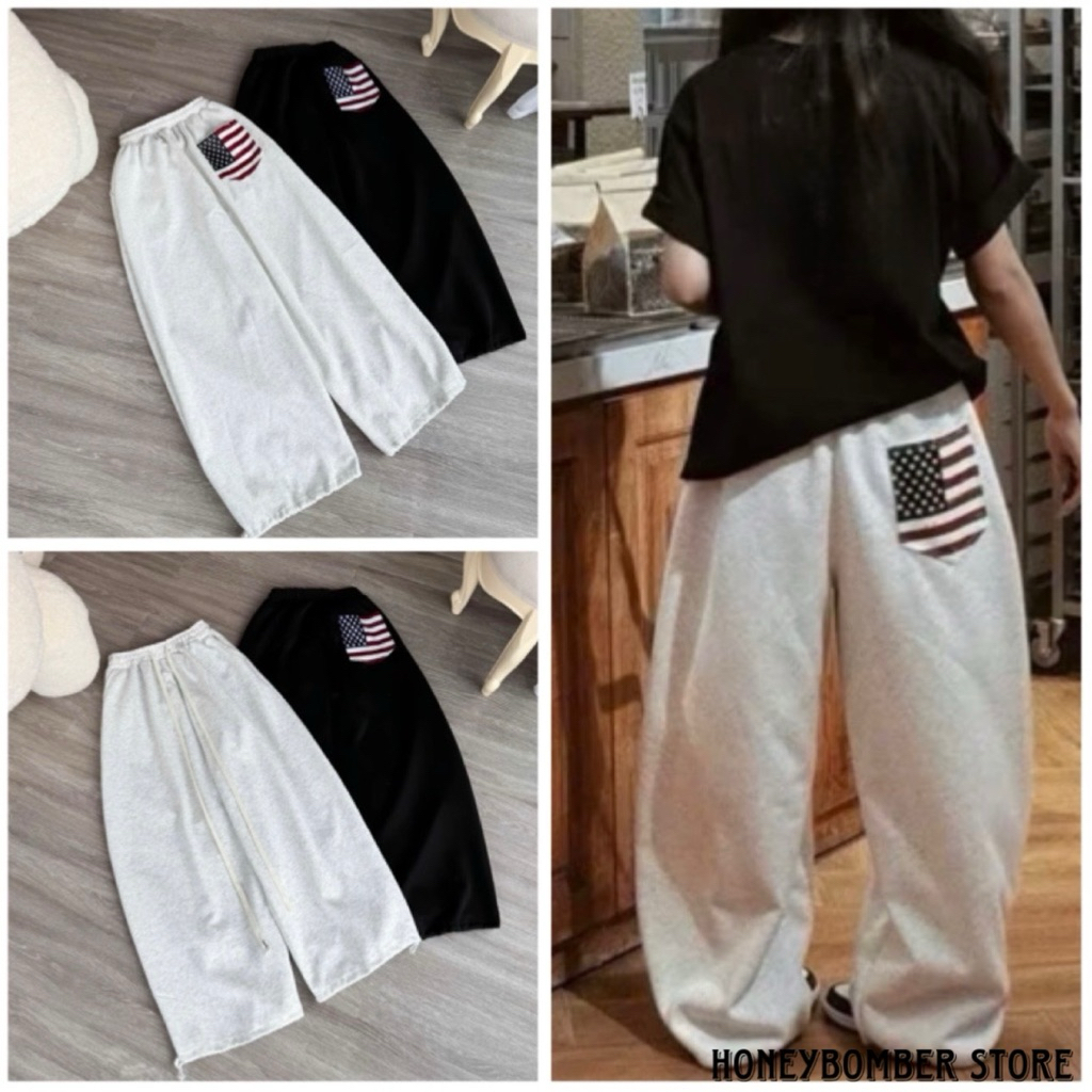 Quần suông Ống rộng Túi In Có Dây Rút [FREESHIP]🌸Quần Nữ Form Rộng Phong Cách Ulzzang🌸 | BigBuy360 - bigbuy360.vn