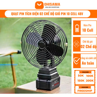 Quạt Tích Điện Mini VOVI Để Bàn Pin 10 Cell Làm Mát Cực Nhanh, Sử Dụng Liên Tục Nhiều Giờ