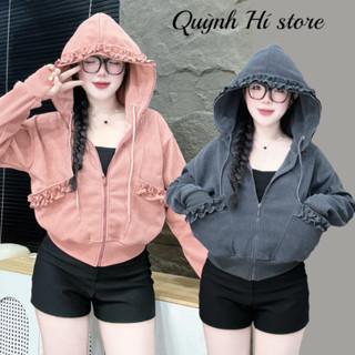 [QH DESIGN] Áo Khoác Nhung Gân Bèo Xếp Ly Dày Dặn 6 Túi Đi Nắng Cho Nữ [ĐỌC KĨ MÔ TẢ]