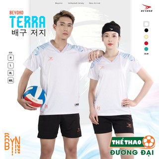  Quần Áo Bóng Chuyền Nam Nữ Beyono Terra Trắng Thun Mè Thoáng Khí Thể Thao Đương Đại 