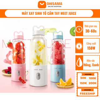 Máy Xay Sinh Tố Nước Ép Cầm Tay MEET JUICE [Chính Hãng] Dung tích 500ml Thời Gian Xay Chỉ 30-60s