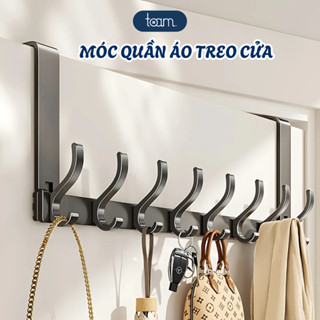  Thanh Móc Treo Sau Cửa Không Khoan Đục TOAM Chất Liệu Thép Không Gỉ Móc Quần Áo Treo Cửa Tiết Kiệm Không Gian Đa Năng 