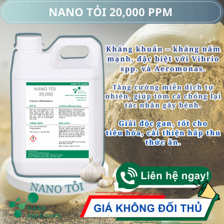 NANO TỎI 20,000 PPM - Can 5 Lít - Hạt SIÊU NHỎ - Hấp thu nhanh, Tăng sức đề kháng cho tôm cá.