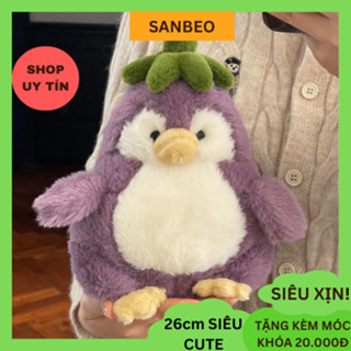 Gấu Bông Chim Cánh Cụt Cà Tím - Thú Nhồi Bông Cánh Cụt Trái Cây Mềm Mịn Cao Cấp - SANBEO 