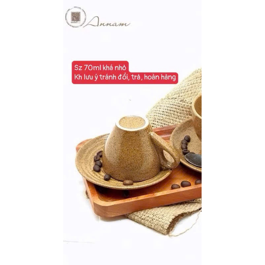 Combo 10 bộ cốc đĩa cafe nóng, cafe espresso, cafe ép máy