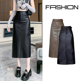  Chân váy da PU dáng dài TOTO68,STORE thu đông chất da dày co dãn 2 lớp Tặng kèm đai - M81 