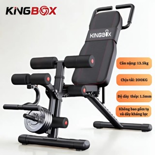 Ghế tập tạ đa năng, Ghế tập gym, tập thể dục tại nhà, Chịu tải 200KG, Có đá chân - Kingbox 187N