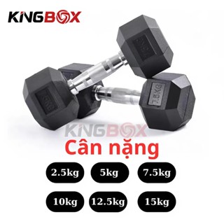  Tạ tay Lục Giác KingBox Tạ tập thể dục Tạ tập gym tại nhà Chất liệu gang bọc cao su 2.5kg-12.5kg 