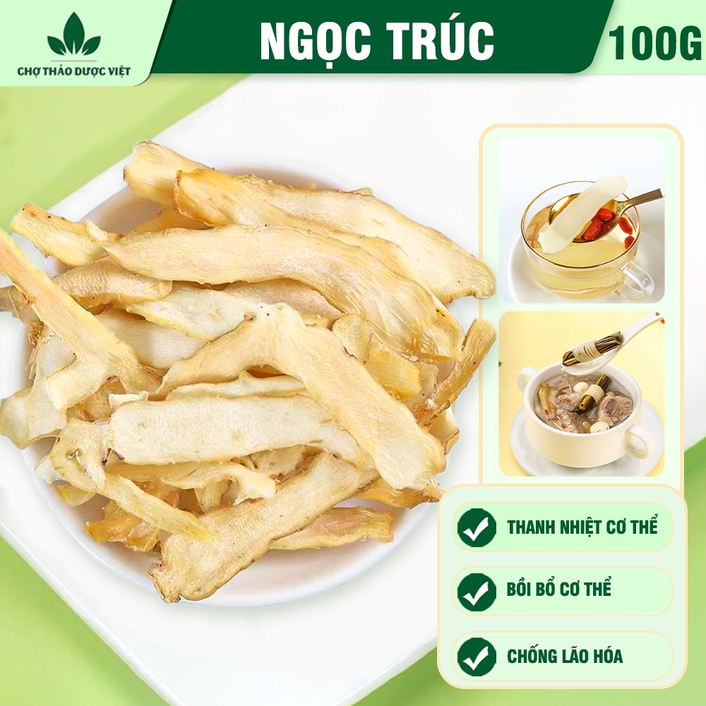 Ngọc trúc khô 100g, nhục trúc phiến, thái lát mỏng, thơm vàng, pha trà, hầm canh - Chợ Thảo Dược Việt